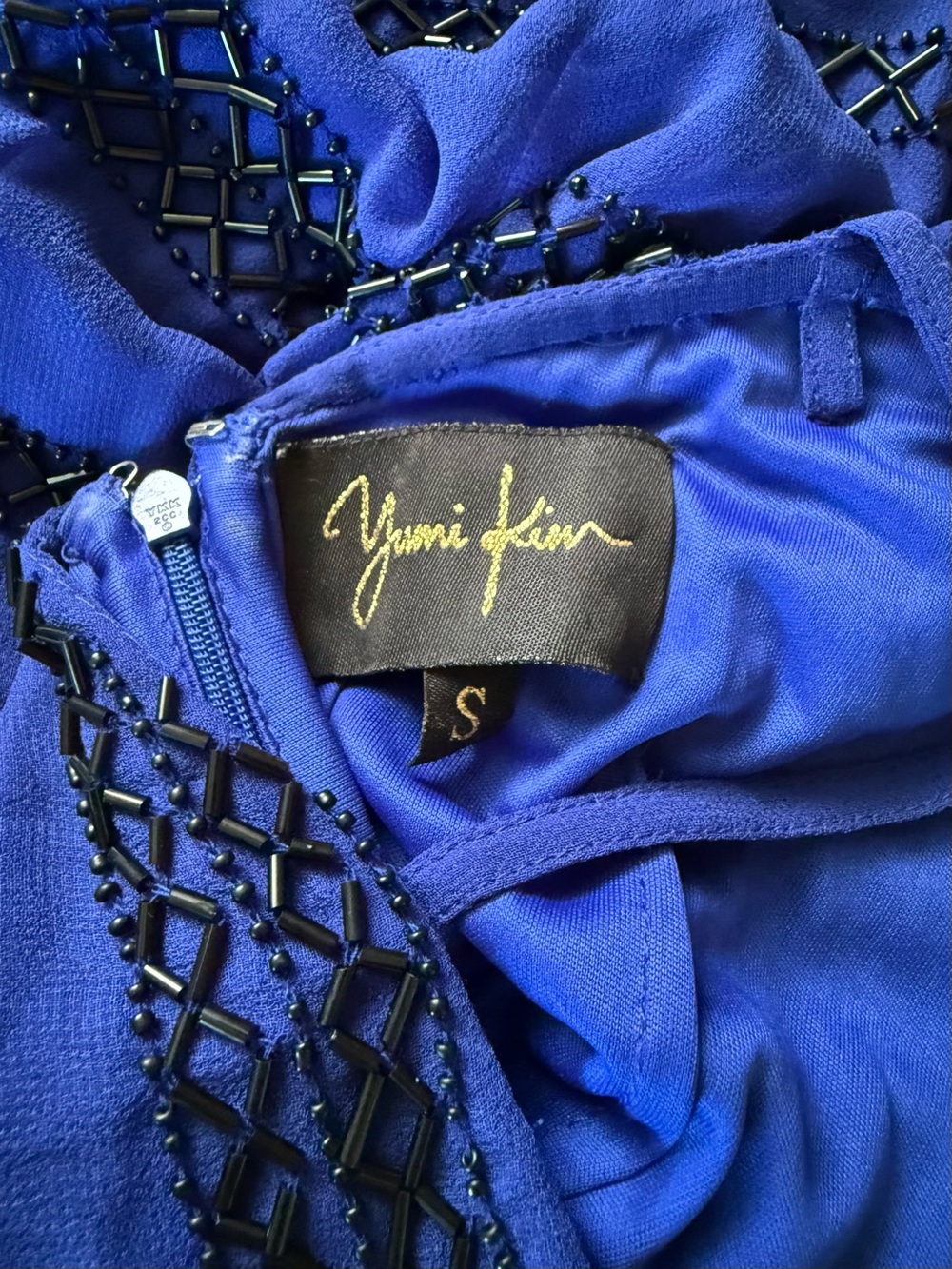 Yumi Kim Blue Beaded Mini Dress - Picture 4 of 4
